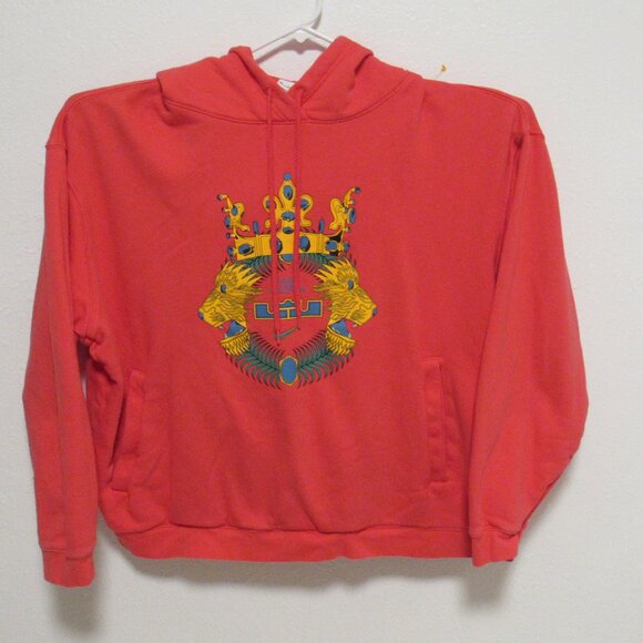 Nike Lebron James Hoodie Red Pink King Lion Pullover Sweatshirt Men's size XXL - Picture 2 of 7